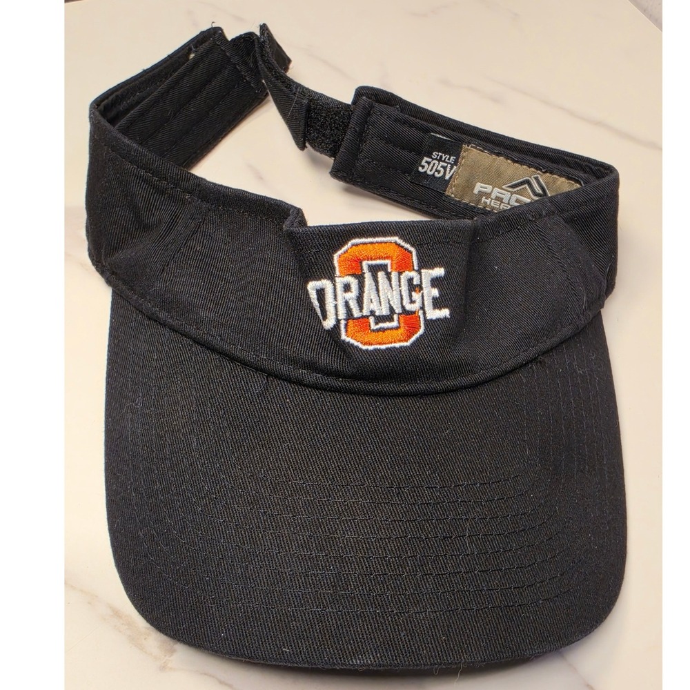 Pacific Headwear Orange Mens Black Adjustable Athletic Visor 505V